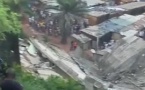 Vidéo : effondrement d'une dalle d'immeuble sur des studios à Santê 3 Mossikro, Attécoubé 
