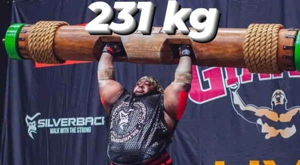 World Log Lift 2024 : Iron Biby, le Burkinabè établit un nouveau record à 231 kg © Crédit photo DR World Log Lift 2024 : Iron Biby, le Burkinabè établit un nouveau record à 231 kg © Crédit photo DR