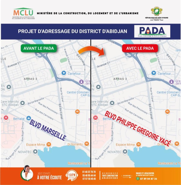 Abidjan, mise à jour des noms de boulevards et avenues dans les GPS © Crédit photo DR Abidjan, mise à jour des noms de boulevards et avenues dans les GPS © Crédit photo DR