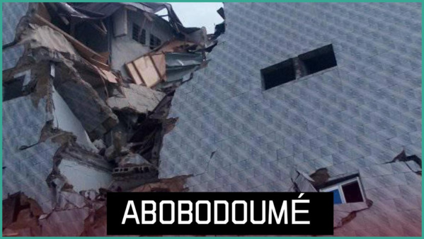 Effondrement d'un immeuble sur des habitations à Abobodoumé ce 13 octobre © Crédit photo DR Effondrement d'un immeuble sur des habitations à Abobodoumé ce 13 octobre © Crédit photo DR