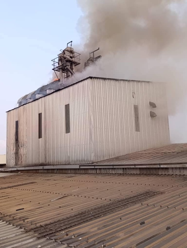 Incendie maîtrisé à l'usine OLAM © Crédit photo DR Incendie maîtrisé à l'usine OLAM © Crédit photo DR