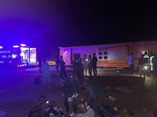 Accident d'un car UTB sur l'axe Yamoussoukro-Tiébissou © Crédit photo DR