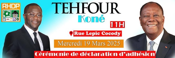 Tehfour Koné officialise son adhésion au RHDP © Crédit photo DR Tehfour Koné officialise son adhésion au RHDP © Crédit photo DR