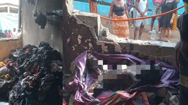 Incendie à Yopougon Niangon près de l'église Sainte Rita © Crédit photo DR Incendie à Yopougon Niangon près de l'église Sainte Rita © Crédit photo DR