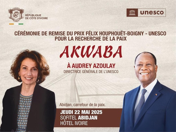 Rémise du Prix Félix Houphouët-Boigny de la Paix 2025 le 22 mai à Abidjan © Crédit photo DR
