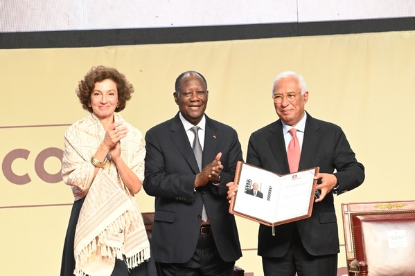 Le Prix Houphouët-Boigny 2024 remis à António Costa à Abidjan © Crédit photo DR Le Prix Houphouët-Boigny 2024 remis à António Costa à Abidjan © Crédit photo DR