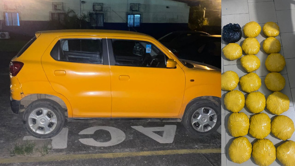 Trafic de drogue à Angré, Abidjan : saisie de 20 blocs de cannabis dans un taxi compteur © Crédit photo DR Trafic de drogue à Angré, Abidjan : saisie de 20 blocs de cannabis dans un taxi compteur © Crédit photo DR