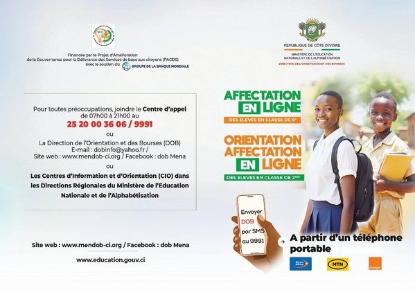 Affectation - Orientation en seconde après le BEPC 2025 Côte d'Ivoire © Crédit photo DR