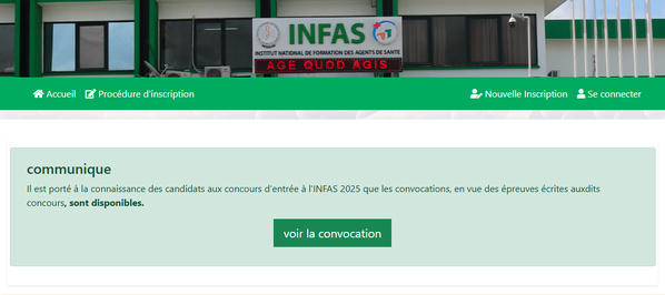 Convocations INFAS 2025 Côte d'Ivoire disponibles © Crédit photo DR