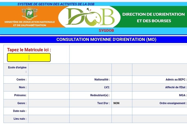 DOB - Consulter sa moyenne d'orientation en seconde 2025-2026 avec son matricule en ligne, le lien © Crédit photo DR
