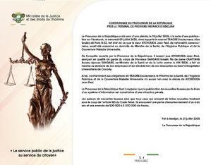 Affaire "assassinat d'un garde corps camerounais au domicile du Ministre ivoirien de la Santé" : le Procureur rétablit les faits et met garde contre les fake news Affaire "assassinat d'un garde corps camerounais au domicile du Ministre ivoirien de la Santé" : le Procureur rétablit les faits et met garde contre les fake news