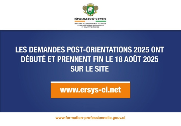 Les orientations en 2nde technique en Côte d'Ivoire prolongées jusqu'au 18 août © Crédit photo DR Les orientations en 2nde technique en Côte d'Ivoire prolongées jusqu'au 18 août © Crédit photo DR
