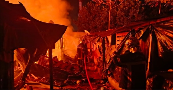 Un violent incendie ravage plusieurs baraques à Abobo Anonkoi Kouté : deux brûlés © Crédit photo DR