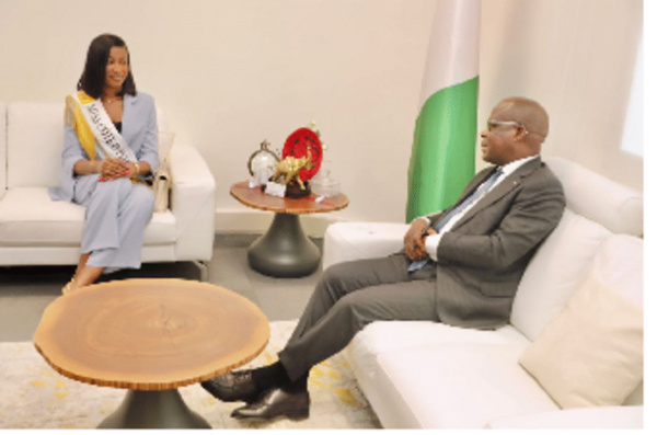 Marie-Emmanuelle Diamala, Miss Côte d’Ivoire 2024, nommée ambassadrice de la CMU © Crédit photo DR