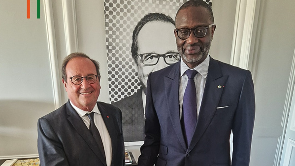 Tidjane Thiam reçu par François Hollande à Paris © Crédit photo DR Tidjane Thiam reçu par François Hollande à Paris © Crédit photo DR