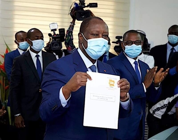 Dépôt de candidature d'Alassane Ouattara pour la présidentielle 2025 ce 26 août à la CEI © Crédit photo DR Dépôt de candidature d'Alassane Ouattara pour la présidentielle 2025 ce 26 août à la CEI © Crédit photo DR