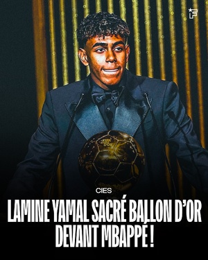 Lamine Yamal sacré Ballon d’Or 2025 devant… Mbappé et... Dembélé