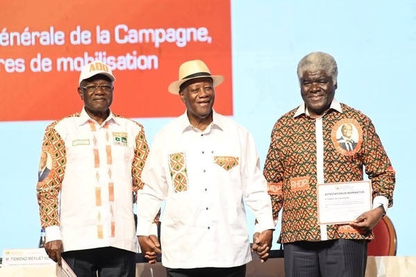 Présidentielle 2025 en Côte d'Ivoire : Alassane Ouattara investit son équipe de campagne © Crédit photo DR Présidentielle 2025 en Côte d'Ivoire : Alassane Ouattara investit son équipe de campagne © Crédit photo DR