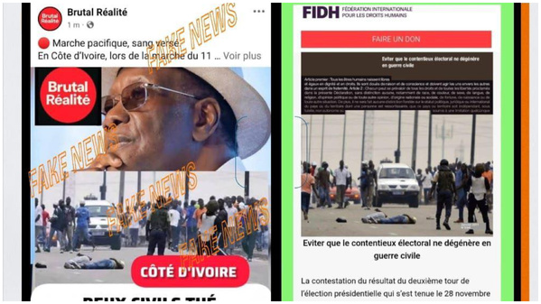 Fake news de morts lors de la marche du 11 octobre à Abidjan révèle Alertes 100 © Crédit photo DR Fake news de morts lors de la marche du 11 octobre à Abidjan révèle Alertes 100 © Crédit photo DR