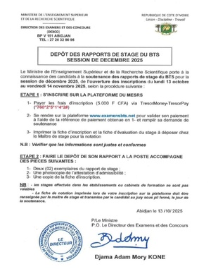 Soutenance BTS décembre 2025 : inscriptions du 13 octobre au 14 novembre