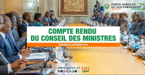 Conseil des Ministres ivoirien du 3 décembre © Crédit photo DR