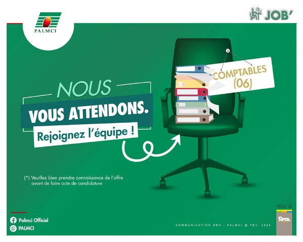 PALMCI lance le recrutement de six nouveaux comptables © Crédit photo DR