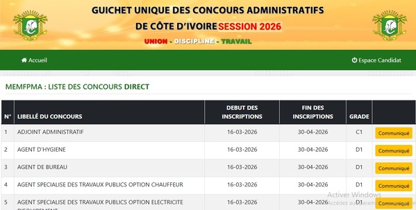 Avec ton BEPC, deviens agent servant en 2026 en Côte d'Ivoire © Crédit photo DR