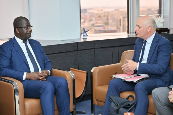 Métro d'Abidjan : le ministre Hien Sié reçoit le directeur du groupe Setec © Crédit photo DR - Yessouan.ci