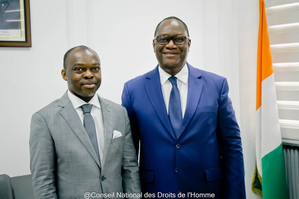 CNDH, le président Adjélou reçu par Téné Birahima Ouattara © Crédit photo DR