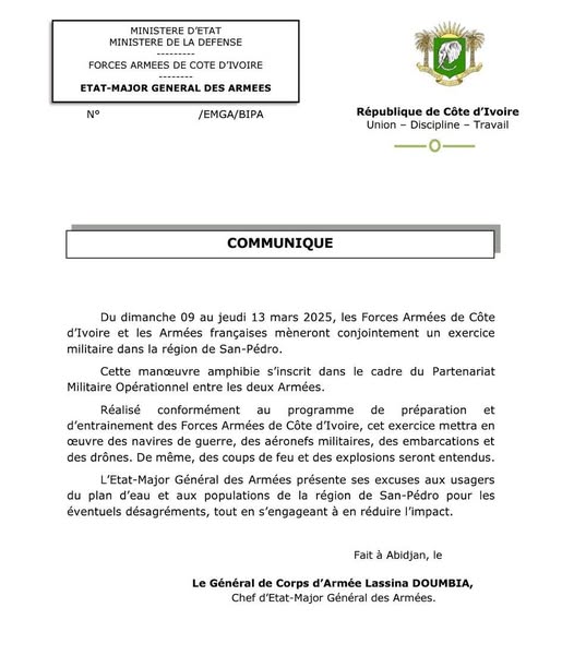 Exercice militaire : des manœuvres des Forces Armées ivoiriennes à San-Pédro Exercice militaire : des manœuvres des Forces Armées ivoiriennes à San-Pédro