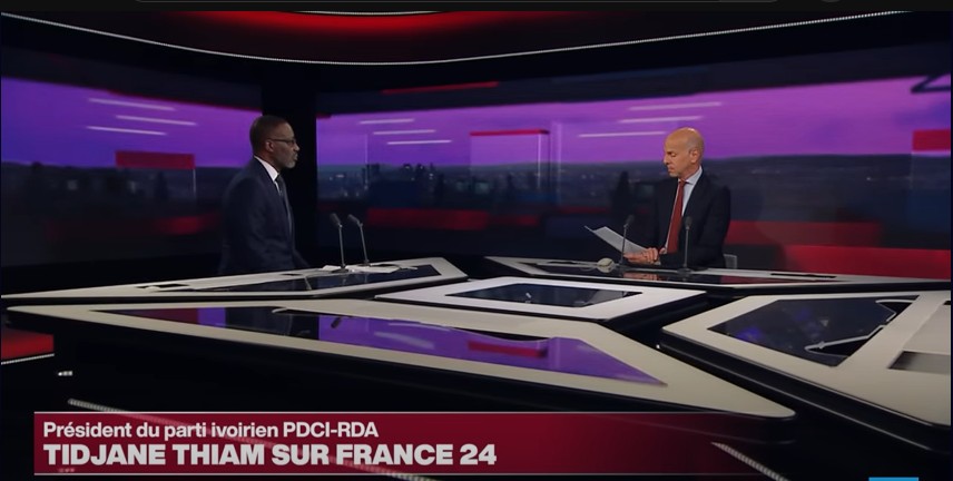 Tidjane Thiam, le président du PDCI-RDA, a présenté ce 19 mars 2025 sa vision pour le pays lors d'une interview sur France 24 © Crédit photo DR