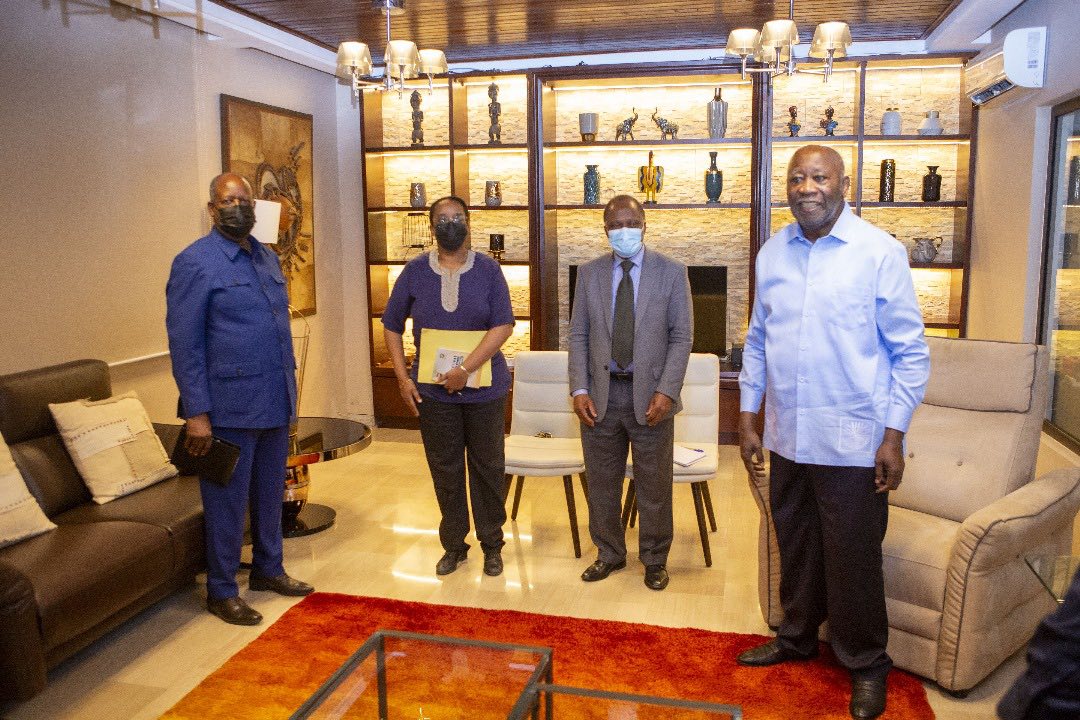 Laurent Gbagbo a reçu Leonardo Santos Simão, Représentant de l'ONU pour l'Afrique de l'Ouest, ce 18 avril 2025 © Crédit photo DR