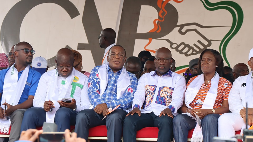 Pascal Affi N'Guessan a dénoncé au meeting du CAP-CI à Yopougon le 31 mai 2025 la manipulation de la CEI par Ouattara et le RHDP © Crédit photo DR