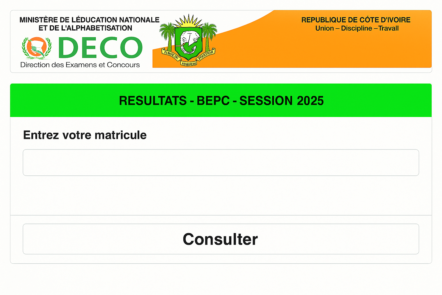 Liste des admis BEPC 2025 Côte d'Ivoire © Crédit photo DR