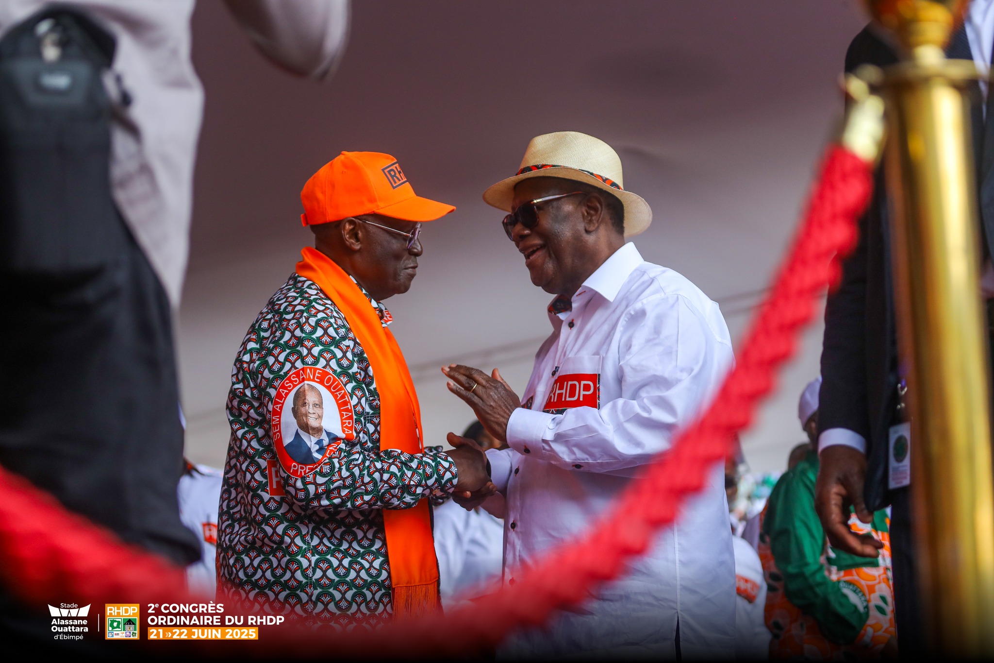 Arrivée d'Alassane Ouattara au stade olympique d'Ébimpé ce 22 juin 2025 © Crédit photo DR