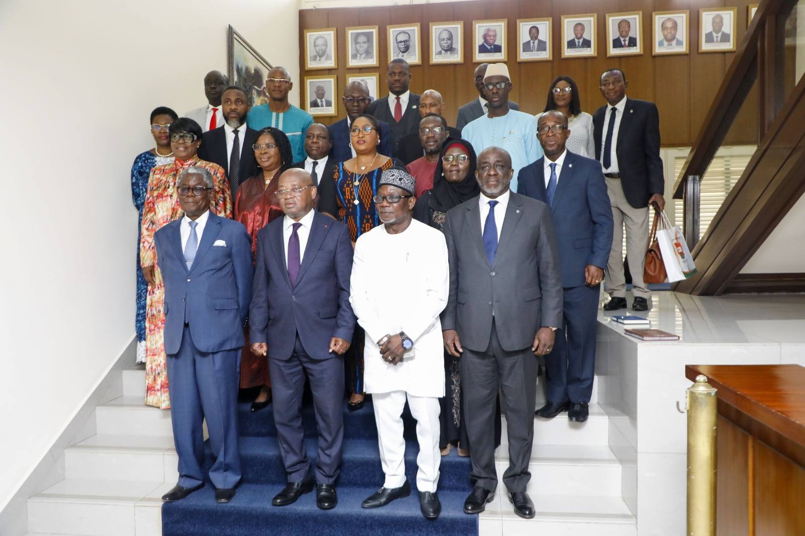 La mission CEDEAO dirigée par Théodore Holo rencontre le président Alassane Ouattara ce jeudi 3 juillet à Abidjan © Crédit photo DR