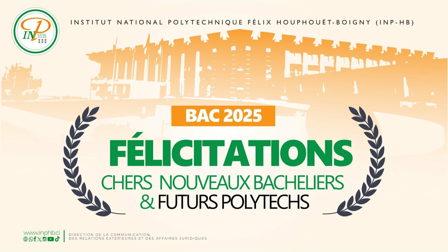 Les bacheliers 2025 en Côte d'Ivoire peuvent désormais s'inscrire au concours d'entrée INPHB © Crédit photo DR