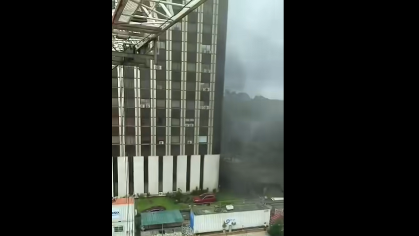 Incendie à la cité administrative Tour E au Plateau ce 9 juillet © Crédit photo DR