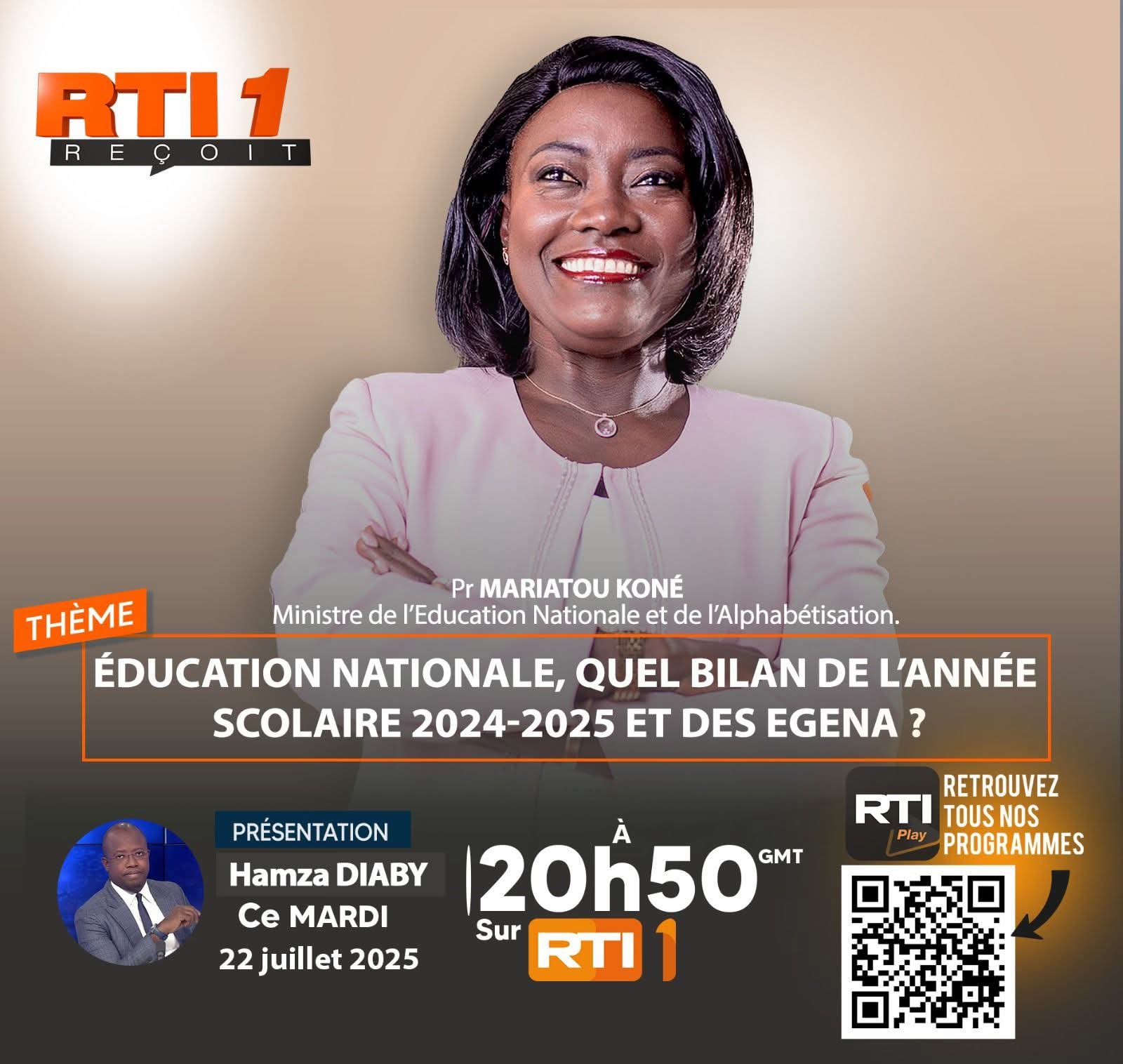 Mariatou Koné dresse le bilan éducation nationale 2025 sur RTI1 © Crédit photo DR