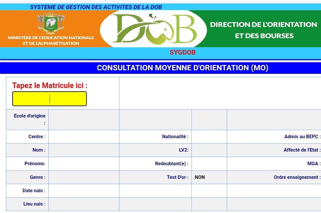 DOB - Consulter sa moyenne d'orientation en seconde 2025-2026 avec son matricule en ligne, le lien © Crédit photo DR