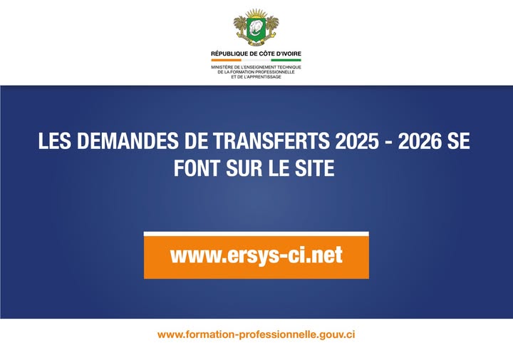 Demandes de transferts scolaires pour la rentrée 2025-2026 en Côte d'Ivoire lancées par le ministère de l'Enseignement Technique © Crédit photo DR