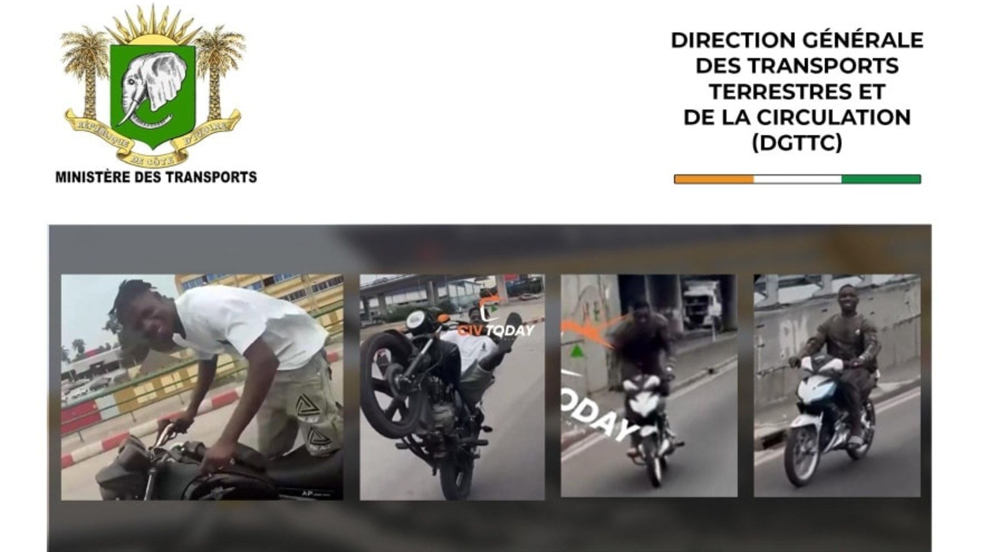 Des motards du cortège du rappeur français La Fouine à Abidjan convoqués par les autorités © Crédit photo DR