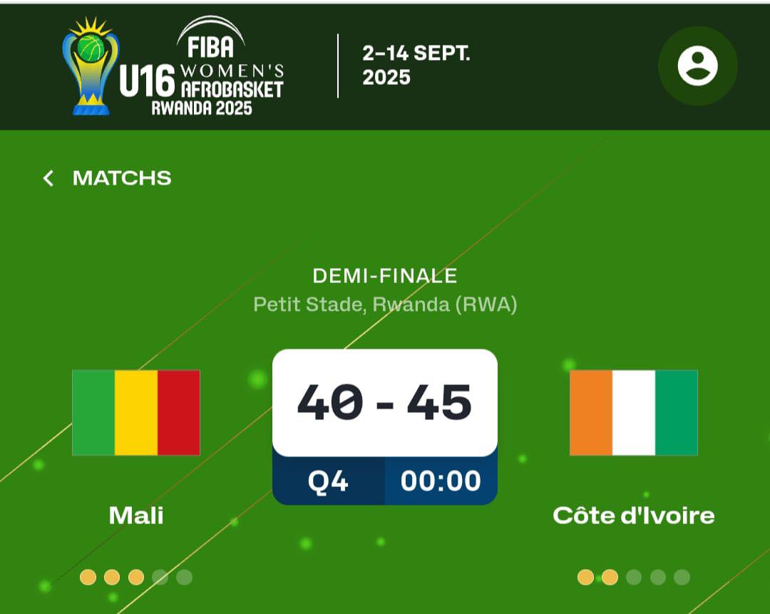 AfroBasket Filles U16 : la Côte d’Ivoire bat le Mali et file en finale © Crédit photo DR AfroBasket Filles U16 : la Côte d’Ivoire bat le Mali et file en finale © Crédit photo DR