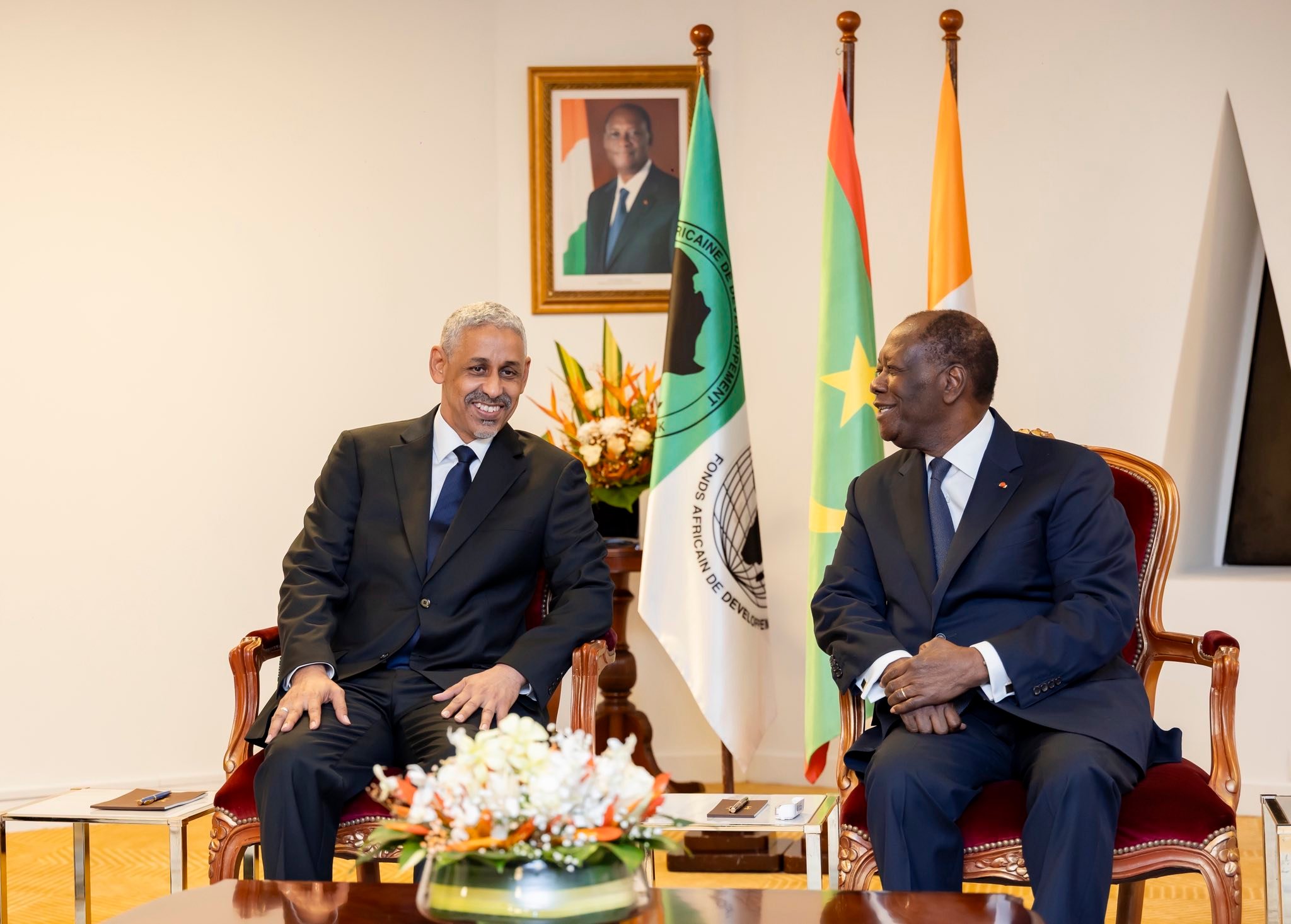 Rencontre Alassane Ouattara - Sidi Ould Tah, Président de la BAD ce mercredi à Abidjan © Crédit photo DR