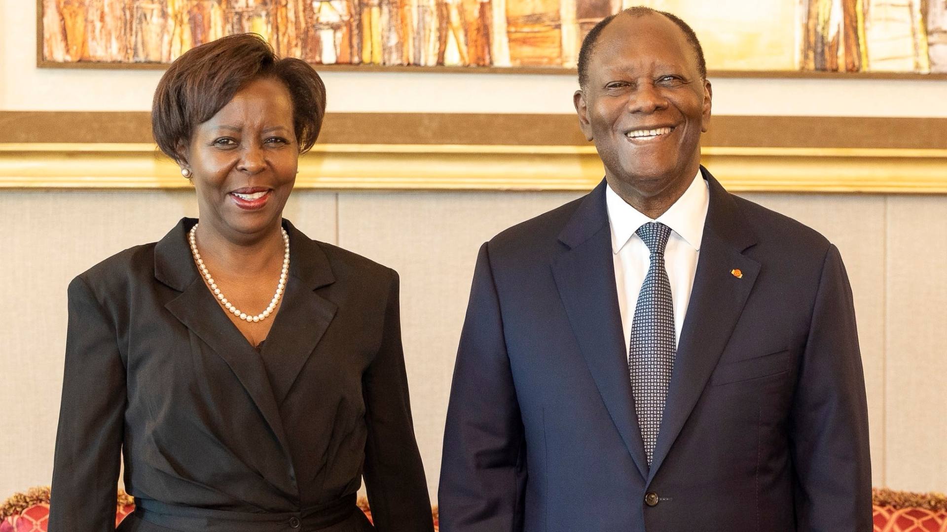 Alassane Ouattara reçoit Louise Mushikiwabo, Secrétaire Générale de l'OIF à Abidjan © Crédit photo DR