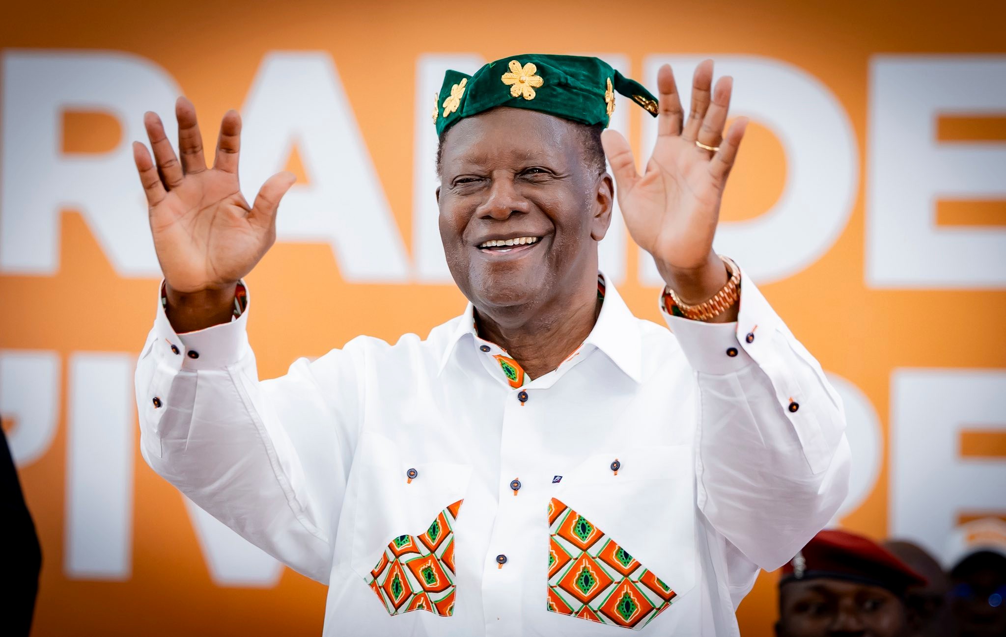 Alassane Ouattara aux populations du Zanzan en campagne à Bondoukou © Crédit photo DR