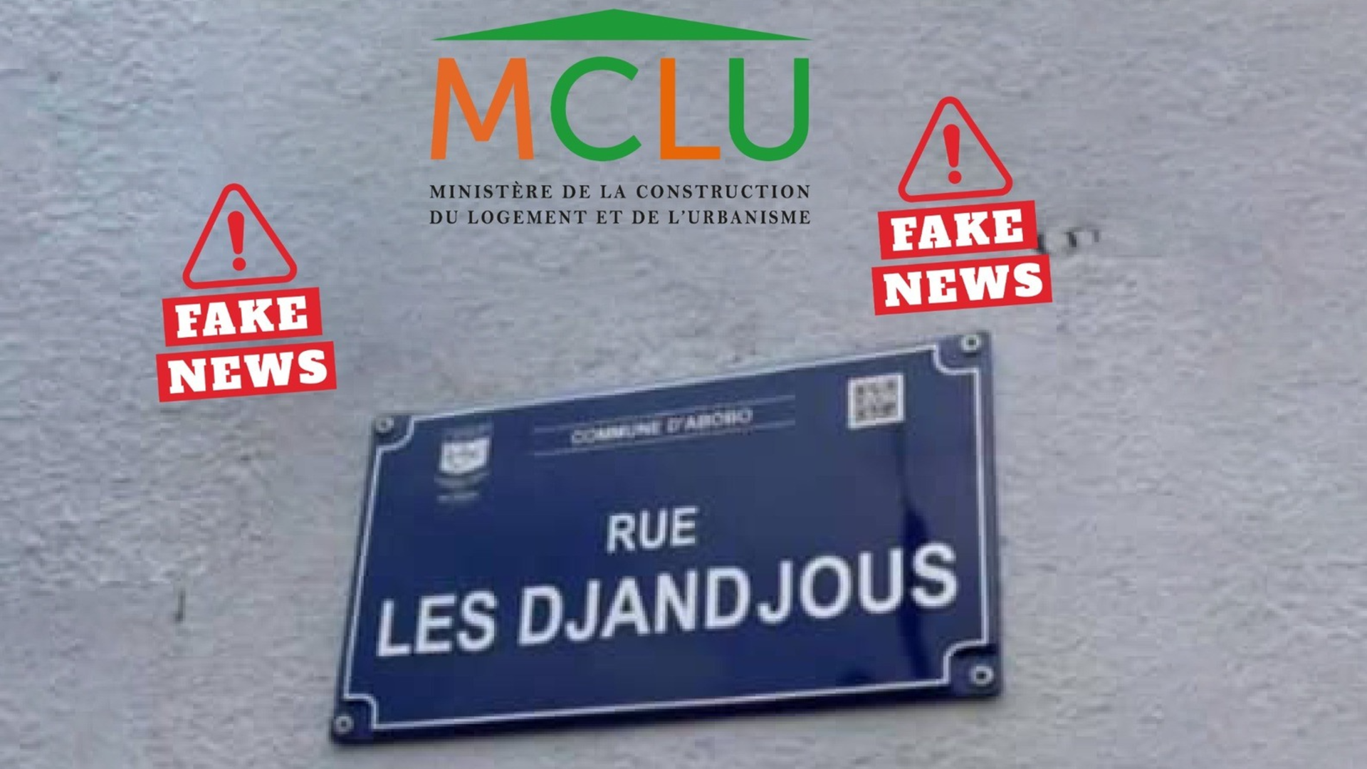 Adressage des rues d'Abidjan : le ministère du Logement dément l'existence d'une plaque "Rue Les Djandjous" à Abobo © Crédit photo DR