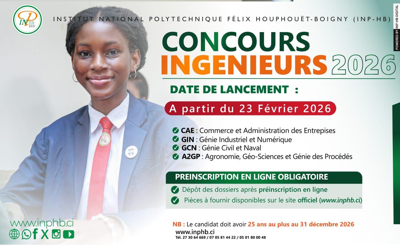 Inscriptions concours ingénieurs INP-HB 2026 © Crédit photo DR