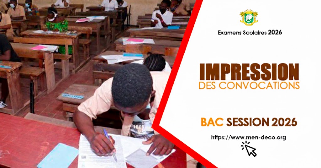 Convocation BAC 2026 Côte d'Ivoire, retrait sur men-deco.org © Crédit photo DR