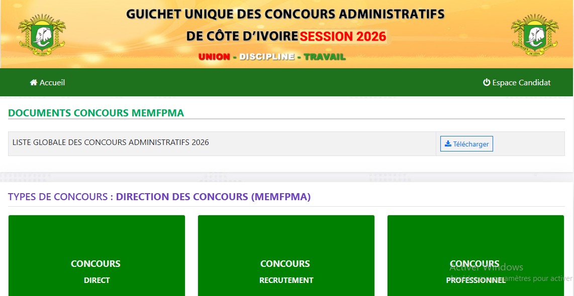 Inscription concours administratifs 2026 Côte d'Ivoire : ce qu'il faut préparer © Crédit photo DR